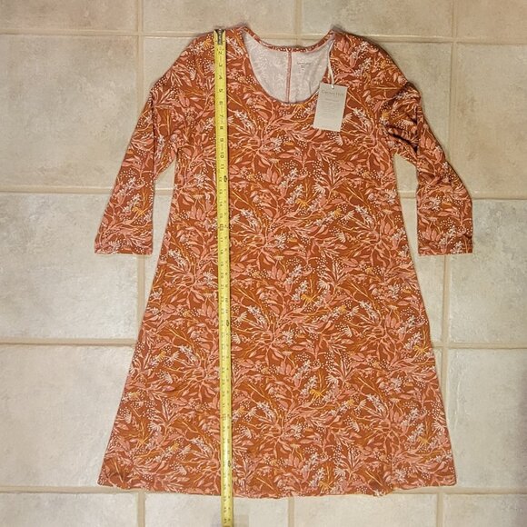 Garnet Hill Trapeze Dress Seamed Jersey Knit Tencel Lyocel in Terracotta NEW - Picture 7 of 13